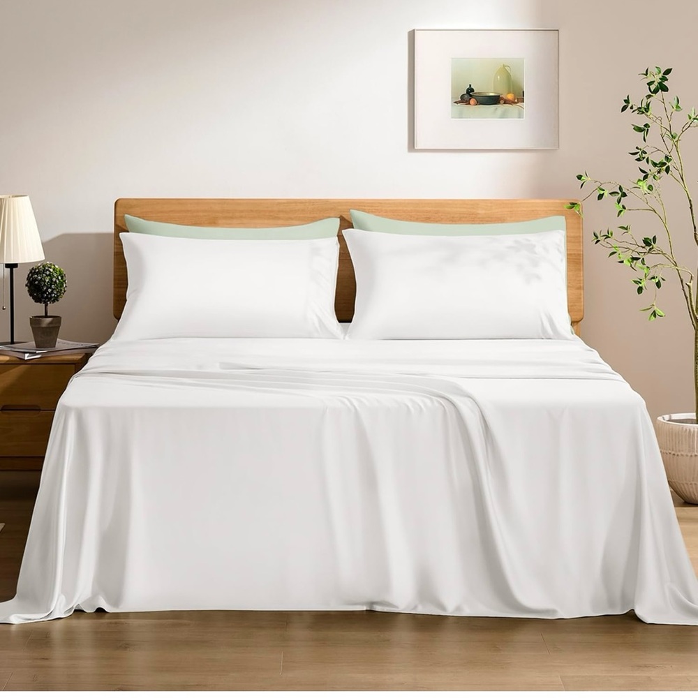 Luxury cooling sheeting set 100% viscose from bamboo,4 piece bedding set (king)